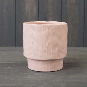 Small Glazed Pastel Pink Pot (11cm) detail page